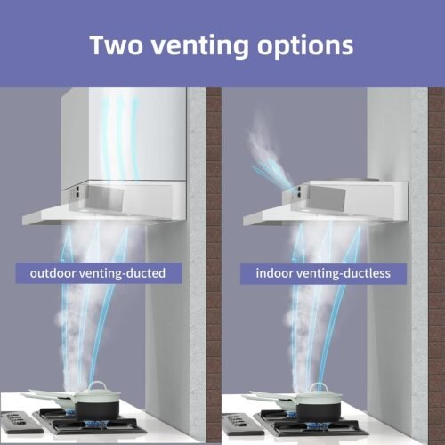 30 inch Range Hood Under Cabinet, Ducted/Ductless Convertible Stainless Steel Kitchen Range Hood with Rocker Button Control - Image 4