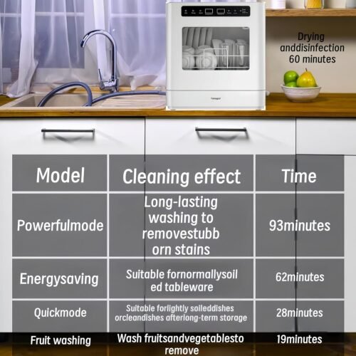Dishwasher Countertop dishwasher Portable small automatic cleaning 4 cleaning modes and drying and disinfection mode Automatic - Image 3