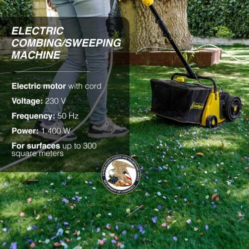 Vacuum Sweeper by Roll & Comb, Corded Electric Lawn Rake for Artificial Grass - Image 6